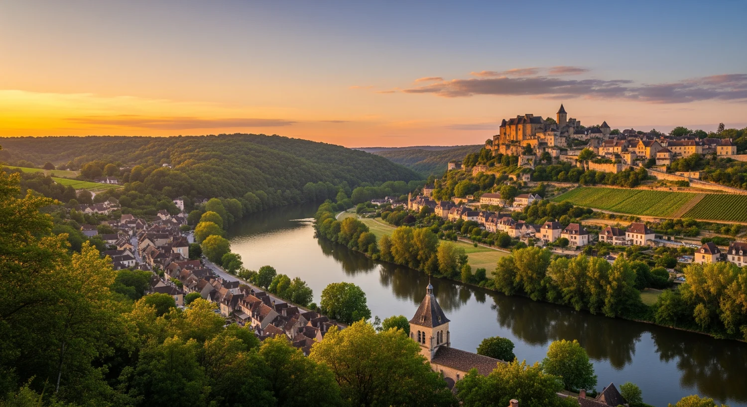 A view of Cenac St. Julien when cycling in Dordogne